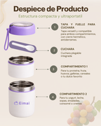 Fiambrera Térmica Sweet de 2 Niveles con Compartimentos Independientes | Acero Inoxidable 304 | 680 ml