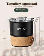 Taza Térmica Premium CAR COFFEE CUP con Tapa Hermética y Pitillo | Acero Inoxidable 304 | 420 ml