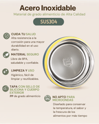 Fiambrera Térmica de 2 Niveles con Compartimentos Independientes | Acero Inoxidable 304 | 680 ml
