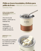 Taza Térmica Premium CAR COFFEE CUP con Tapa Hermética y Pitillo | Acero Inoxidable 304 | 420 ml