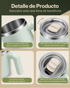 Taza de Café Térmica Portátil FANCY TEA con Tapa Hermética | Acero Inoxidable 304 | 430 ml