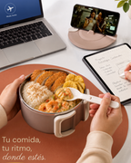 Portacomidas Térmico Premium de 1 Nivel con Asa Abatible | Acero Inoxidable 304 | 1200 ml