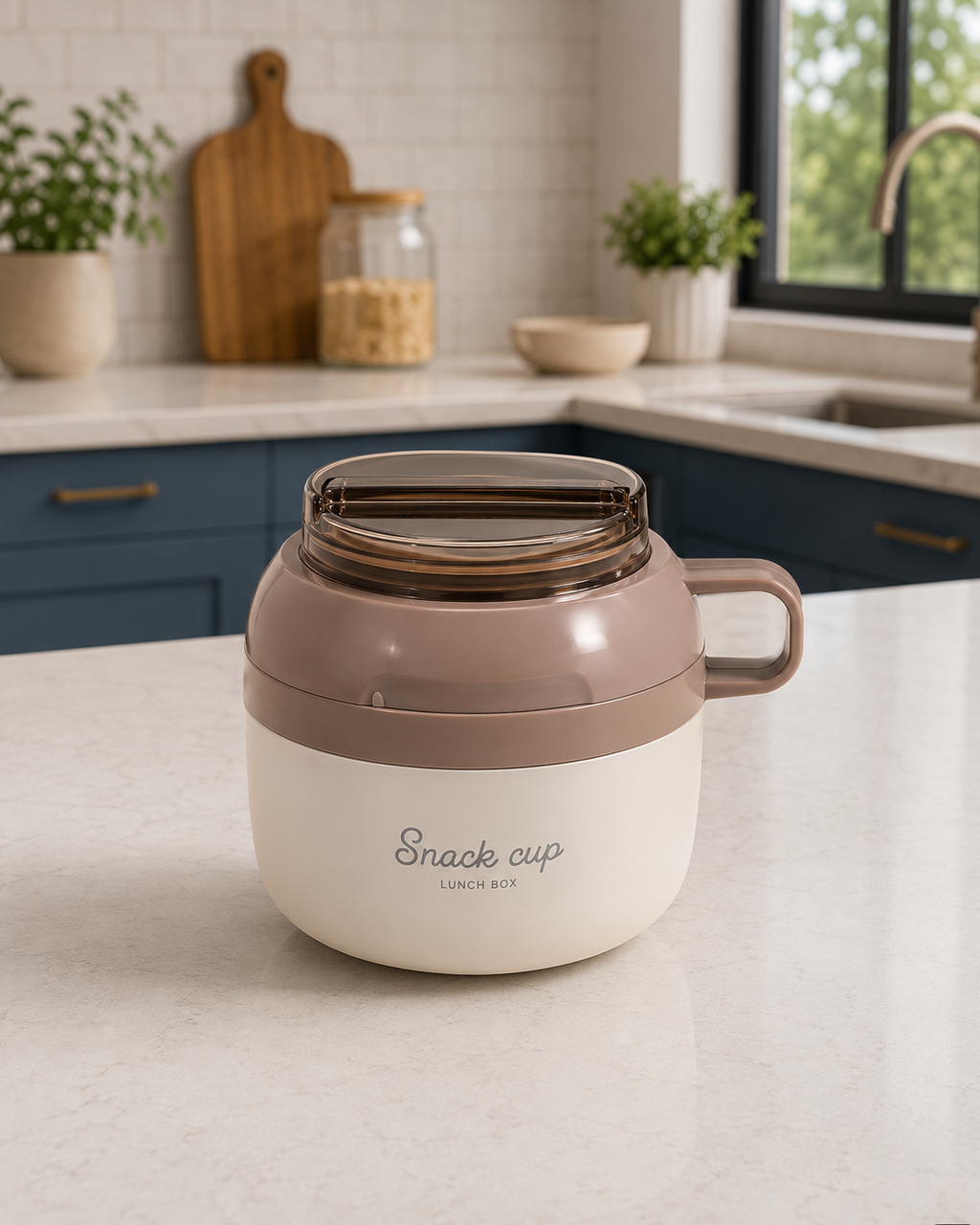 Portacomidas Térmico Premium de 1 Nivel con Plato Interior y Tazón 2 en 1 | Acero Inoxidable 304 | 1850 ml