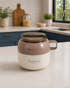 Portacomidas Térmico Premium de 1 Nivel con Plato Interior y Tazón 2 en 1 | Acero Inoxidable 304 | 1850 ml