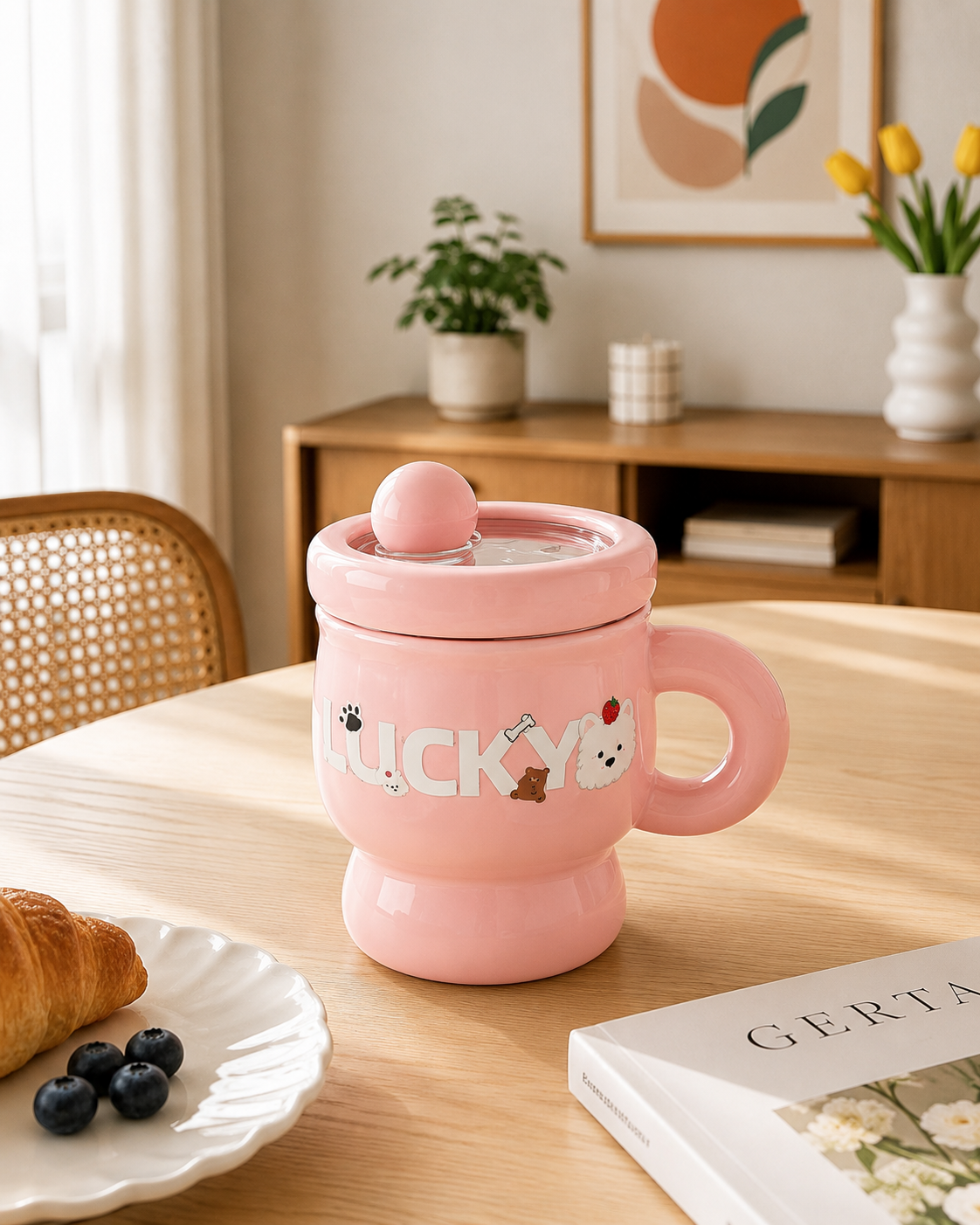 Taza Térmica Mugs LUCKY™ con Tapa Hermética y Pitillo | Acero Inoxidable 304 | 395 ml