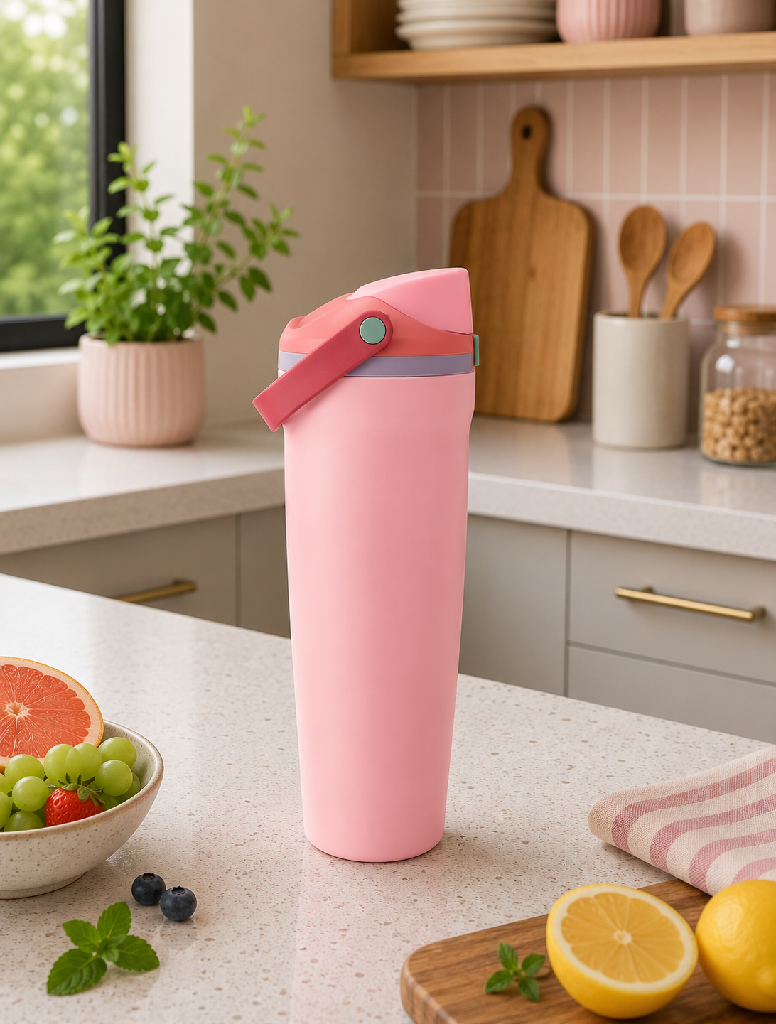 Termo Premium Fiesta con Asa Ergonómica | Acero Inoxidable de Doble Pared | 30 oz (887 ml)
