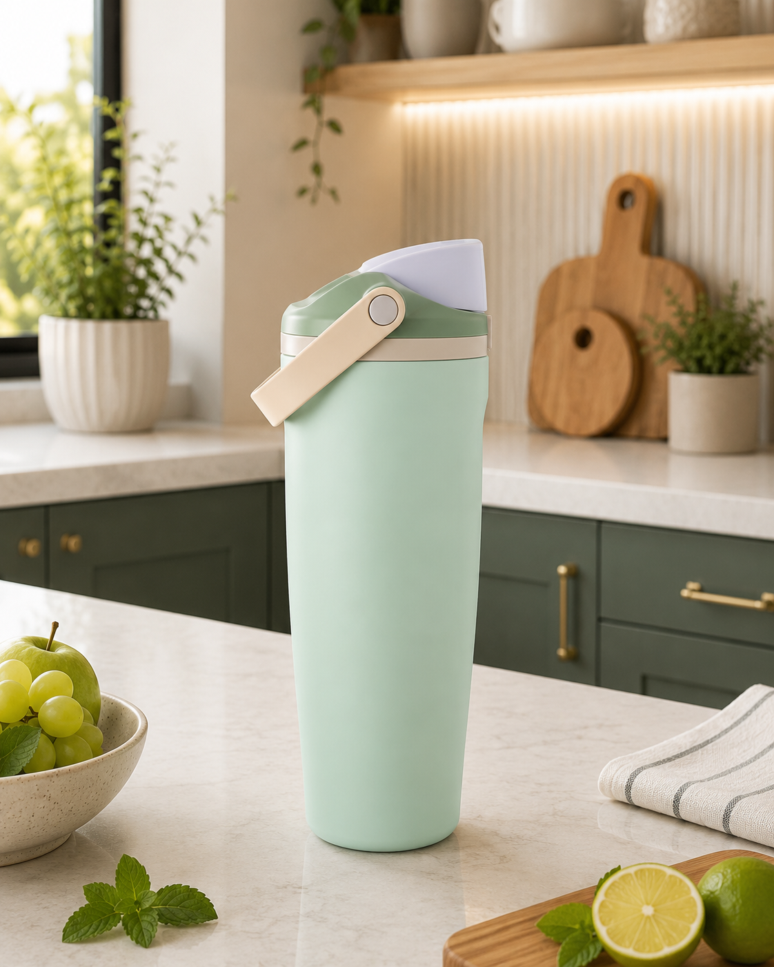 Termo Premium Fiesta con Asa Ergonómica | Acero Inoxidable de Doble Pared | 30 oz (887 ml)
