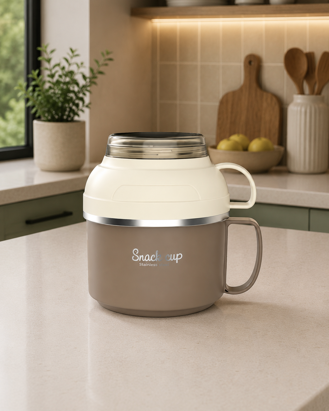 Portacomidas Térmico Premium de 1 Nivel con Plato Interior y Tazón 2 en 1 | Acero Inoxidable 304 | 1850 ml