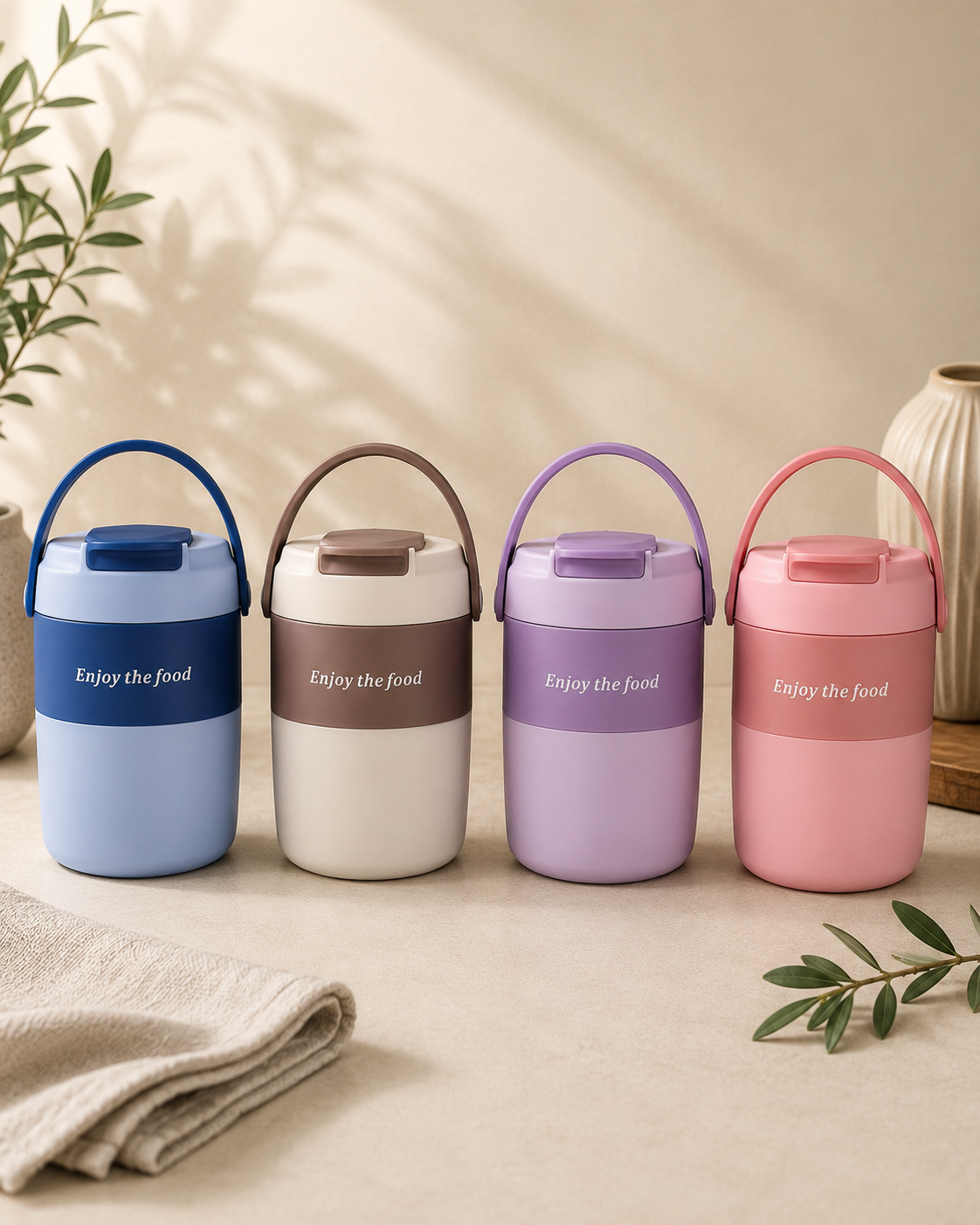 Vaso Portátil Multifuncional para Sopas & Bebidas | Plástico de Doble Pared | 600 ml