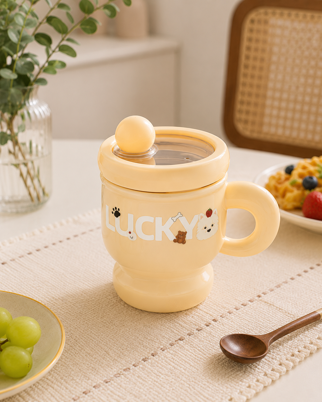 Taza Térmica Mugs LUCKY™ con Tapa Hermética y Pitillo | Acero Inoxidable 304 | 395 ml