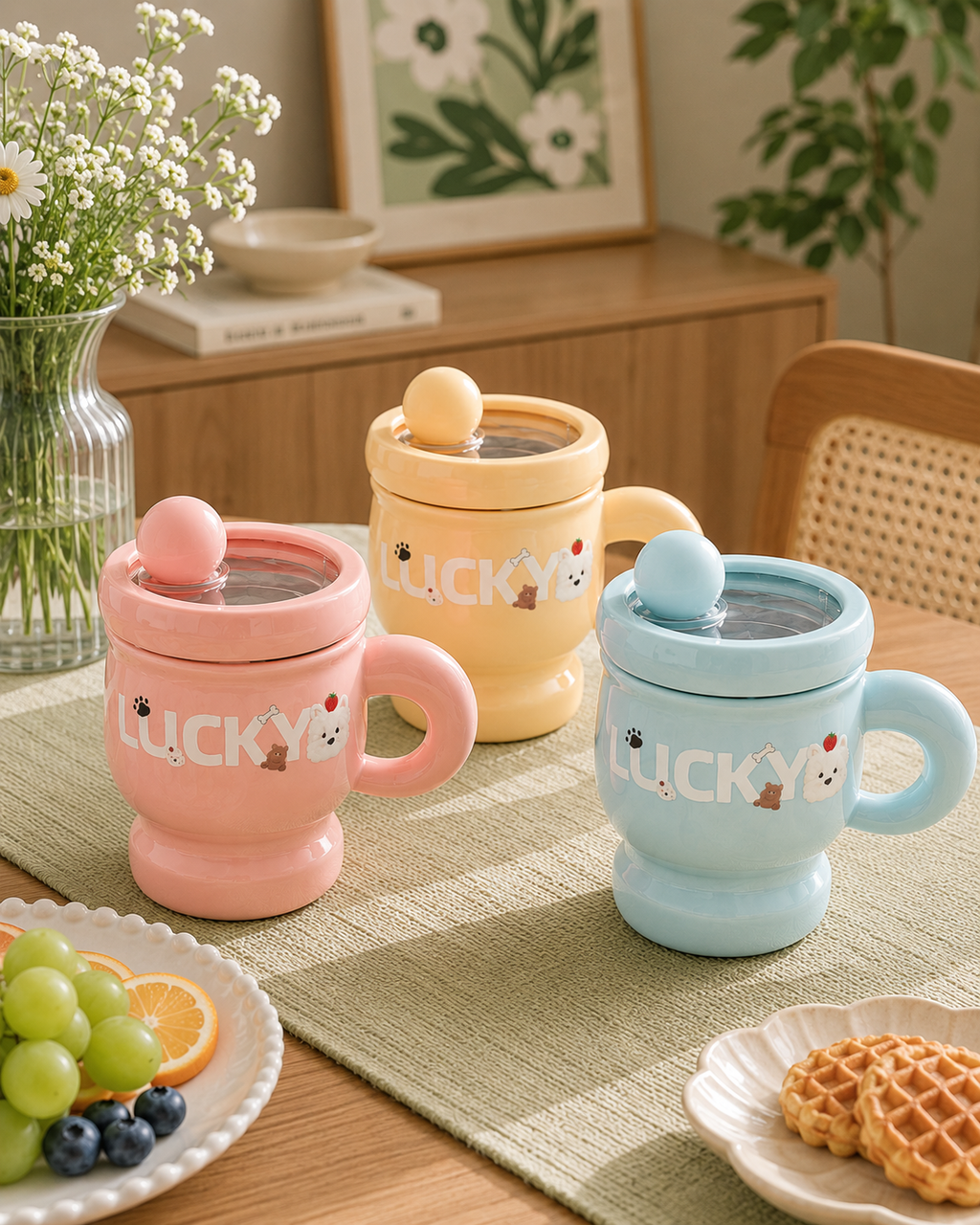 Taza Térmica Mugs LUCKY™ con Tapa Hermética y Pitillo | Acero Inoxidable 304 | 395 ml