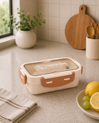 Lonchera Lunch Box de 1 Nivel con 3 Compartimentos Independientes | Plástico de Doble Pared | 840 ml