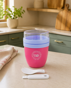 Vaso Portátil Multifuncional con Compartimiento para Toppings | Plástico de Doble Pared | 730 ml