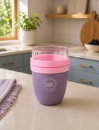 Vaso Portátil Multifuncional con Compartimiento para Toppings | Plástico de Doble Pared | 730 ml