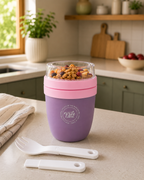 Vaso Portátil Multifuncional con Compartimiento para Toppings | Plástico de Doble Pared | 730 ml