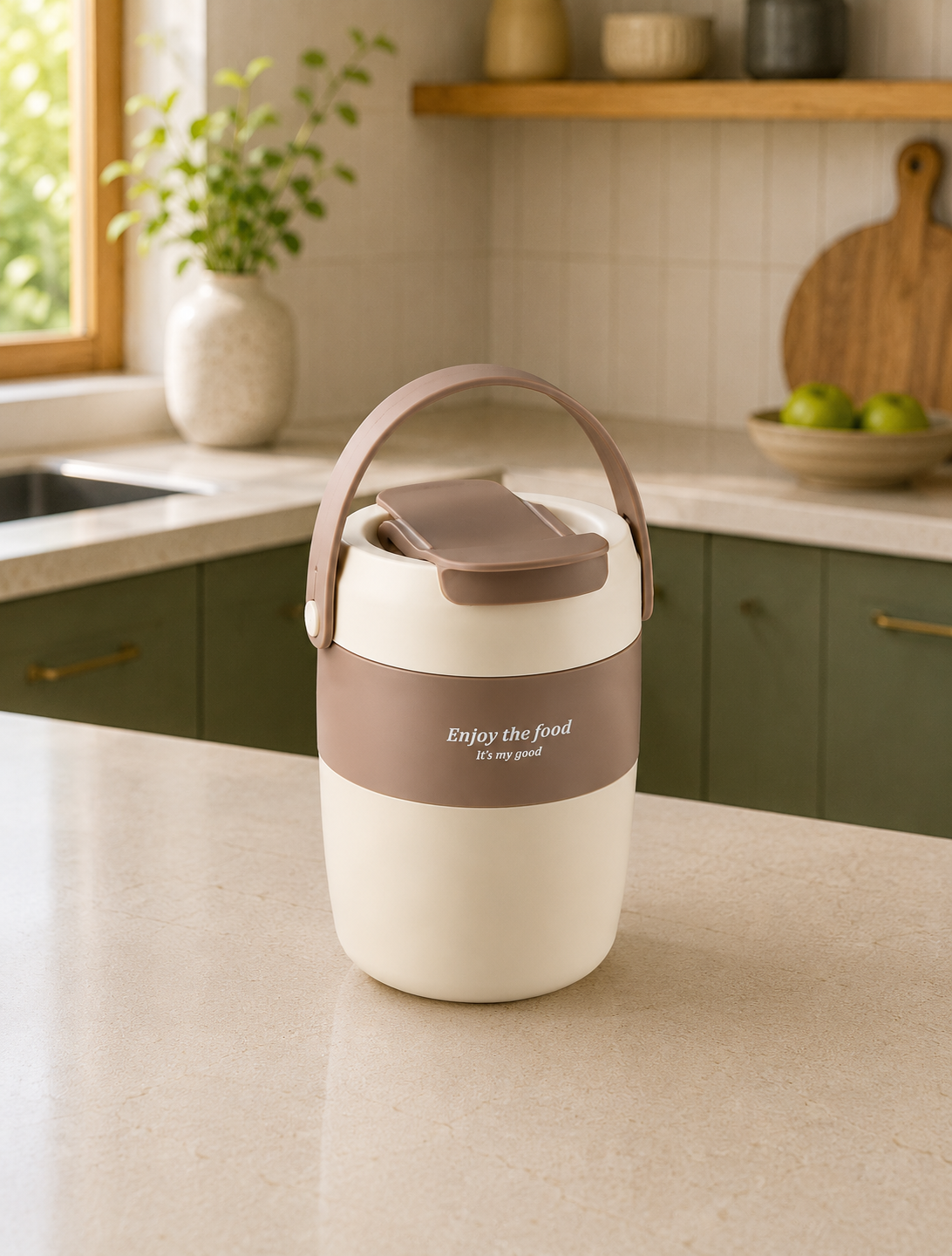 Vaso Portátil Multifuncional para Sopas & Bebidas | Plástico de Doble Pared | 600 ml