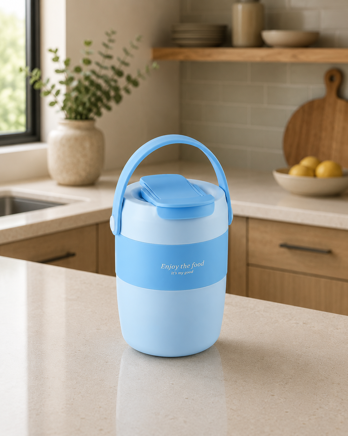 Vaso Portátil Multifuncional para Sopas & Bebidas | Plástico de Doble Pared | 600 ml