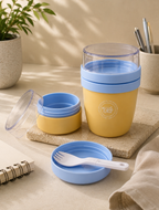Vaso Portátil Multifuncional con Compartimiento para Toppings | Plástico de Doble Pared | 730 ml