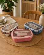 Lonchera Lunch Box de 1 Nivel con 3 Compartimentos Independientes | Plástico de Doble Pared | 840 ml