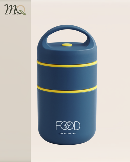 Fiambrera Térmica de 2 Niveles con Compartimentos Independientes | Acero Inoxidable 304 | 680 ml