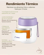 Fiambrera Térmica Sweet de 2 Niveles con Compartimentos Independientes | Acero Inoxidable 304 | 680 ml