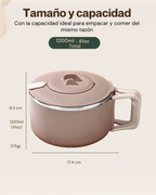Portacomidas Térmico Premium de 1 Nivel con Asa Abatible | Acero Inoxidable 304 | 1200 ml