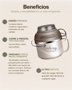 Portacomidas Térmico Premium de 1 Nivel con Plato Interior y Tazón 2 en 1 | Acero Inoxidable 304 | 1850 ml