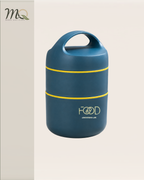 Portacomidas Térmico Premium de 2 Niveles con Compartimentos Independientes | Acero Inoxidable 304 | 1240 ml