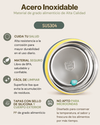 Portacomidas Térmico Premium de 1 Nivel con Plato Interior | Acero Inoxidable 304 | 1500 ml