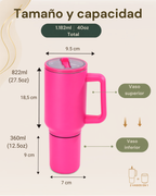 Tumbler Premium 2 en 1 para Dos Bebidas | Acero Inoxidable 304 | Antifugas | 1200 ml (40 oz)