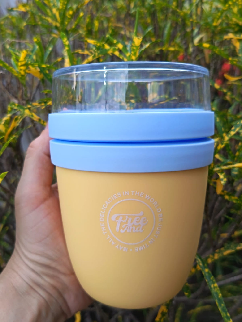 Vaso Portátil Multifuncional con Compartimiento para Toppings | Plástico de Doble Pared | 750 ml