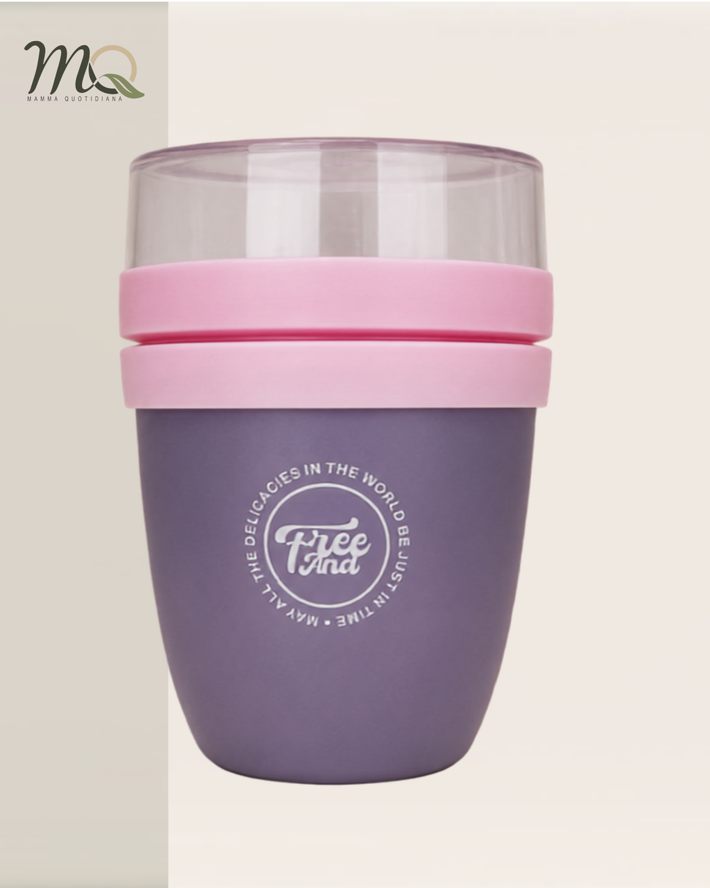 Vaso Portátil Multifuncional con Compartimiento para Toppings | Plástico de Doble Pared | 750 ml