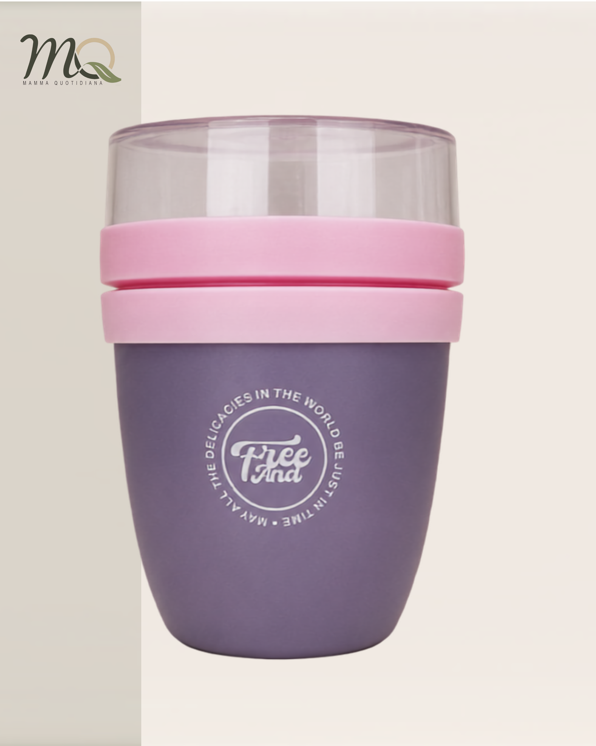 Vaso Portátil Multifuncional con Compartimiento para Toppings | Plástico de Doble Pared | 750 ml